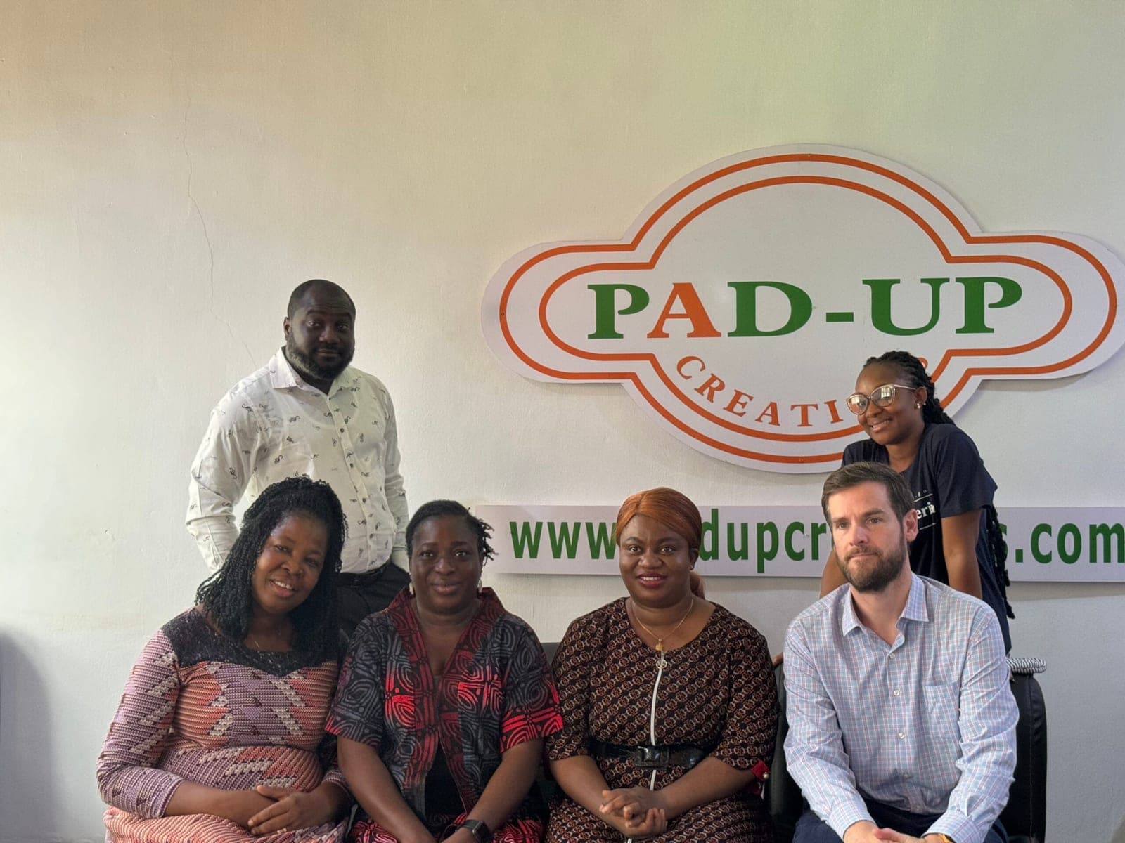 The US Embassy team visiting the Pad-Up Creations factory