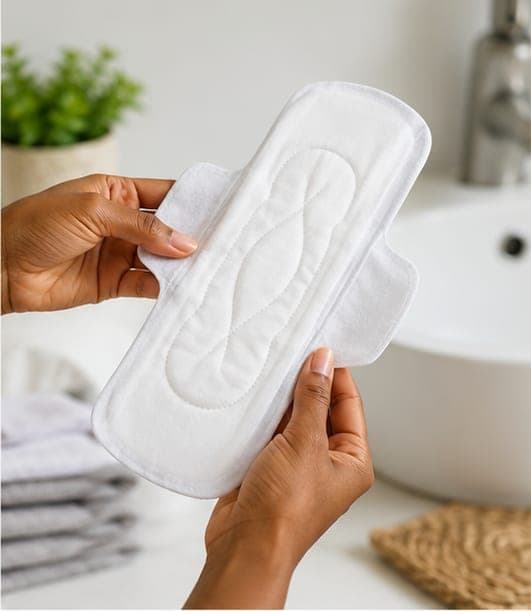A Pad-Up washable pad held in one hand