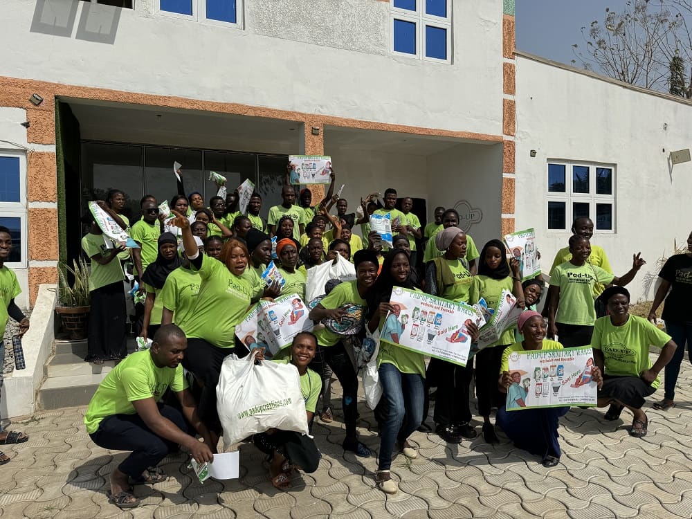 Pad-Up sales agents outside the head office